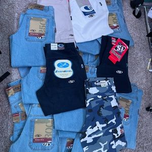 DEADSTOCK VINTAGE RARE 90s BLUE INERSTATE WIDELEG JEAN (embroidery ) JNCO
